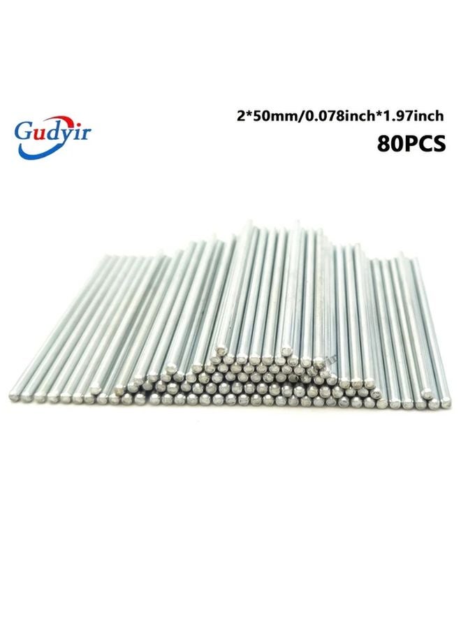 Gudyir 80 قطعة 2 مم قضيب عمود حديدي محاور مقاس 100 مم لسيارات STEM RC قوارب النماذج - Image 3